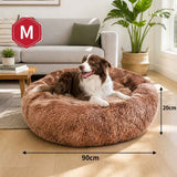 Dog Cat Pet Calming Bed Warm Soft Plush Round Nest Comfy Sleeping Kennel Cave AU In Australia - Darrahopens