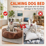 Dog Cat Pet Calming Bed Warm Soft Plush Round Nest Comfy Sleeping Kennel Cave AU In Australia - Darrahopens
