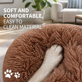 Dog Cat Pet Calming Bed Warm Soft Plush Round Nest Comfy Sleeping Kennel Cave AU