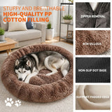 Dog Cat Pet Calming Bed Warm Soft Plush Round Nest Comfy Sleeping Kennel Cave AU