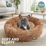 Dog Cat Pet Calming Bed Warm Soft Plush Round Nest Comfy Sleeping Kennel Cave 70 In Australia - Darrahopens