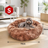 Dog Cat Pet Calming Bed Warm Soft Plush Round Nest Comfy Sleeping Kennel Cave 70 In Australia - Darrahopens