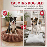 Dog Cat Pet Calming Bed Warm Soft Plush Round Nest Comfy Sleeping Cave 120cm In Australia - Darrahopens