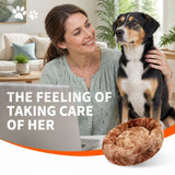 Dog Cat Pet Calming Bed Warm Soft Plush Round Nest Comfy Sleeping Cave 120cm
