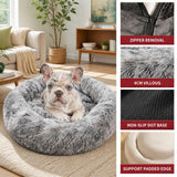 Dog Cat Pet Calming Bed Washable ZIPPER Cover Warm Soft Plush Round Sleeping 70 In Australia - Darrahopens