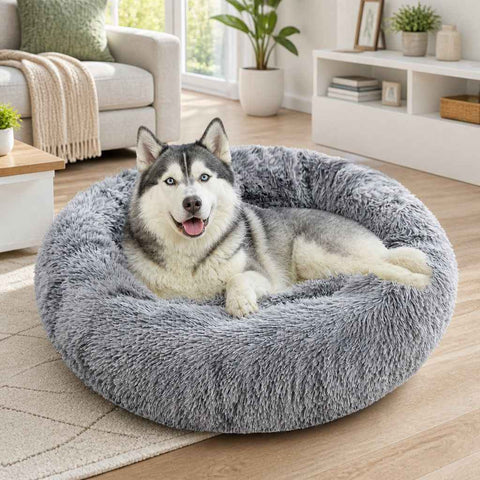 Pet Dog Cat Calming Bed Warm Soft Plush Sleeping Kennel Removable Washable 120cm In Australia - Darrahopens