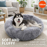 Pet Dog Cat Calming Bed Warm Soft Plush Sleeping Kennel Removable Washable 120cm In Australia - Darrahopens