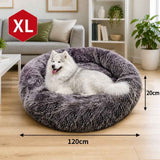 Pet Dog Cat Calming Bed Warm Soft Plush Sleeping Kennel Removable Washable 120cm In Australia - Darrahopens