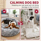 Pet Dog Cat Calming Bed Warm Soft Plush Sleeping Kennel Removable Washable 120cm In Australia - Darrahopens