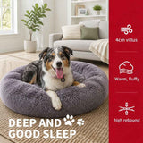Pet Dog Cat Calming Bed Warm Soft Plush Sleeping Kennel Removable Washable 120cm In Australia - Darrahopens