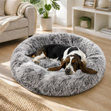 Pet Dog Cat Calming Bed Warm Soft Plush Sleeping Kennel Removable Washable 120cm