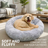 Pet Bed Dog Cat Large Beds Calming Warm Soft Cushion Mattress Plush Comfy 90cm In Australia - Darrahopens