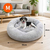 Pet Bed Dog Cat Large Beds Calming Warm Soft Cushion Mattress Plush Comfy 90cm In Australia - Darrahopens