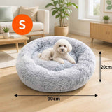 Dog Cat Pet Calming Bed Warm Soft Plush Round Nest Comfy Sleeping Washable Zip In Australia - Darrahopens