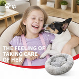 Dog Cat Pet Calming Bed Washable ZIPPER Cover Warm Soft Plush Round Sleeping 120cm