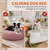 Dog Cat Pet Calming Bed Warm Soft Plush Round Nest Comfy Sleeping Kennel Cave 90 In Australia - Darrahopens
