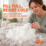 Dog Cat Pet Calming Bed Warm Soft Plush Round Nest Comfy Sleeping Cave MEL 120cm