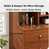 HYGGO Bedside Table Drawer Nightstand Multi-Compartment Storage Reddish-Brown 70cm In Australia - Darrahopens