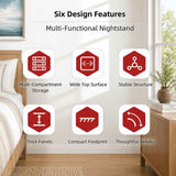 HYGGO White Nightstand Bedside Table Wooden Drawers Storage Sections Curved Sides In Australia - Darrahopens