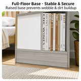HYGGO Light Gray Bedside Table Nightstand Drawer Open Shelf Secure Storage 70cm