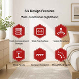 HYGGO Bedside Table Drawer Nightstand Wooden Legs Open Shelves Side Compartment White In Australia - Darrahopens