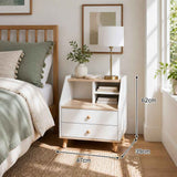 HYGGO Two-Tone Bedside Table Nightstand Drawer Storage Wooden Legs White Wood Design In Australia - Darrahopens
