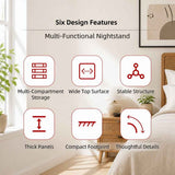 HYGGO Two-Tone Bedside Table Nightstand Drawer Storage Wooden Legs White Wood Design In Australia - Darrahopens