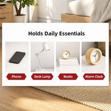 HYGGO Bedside Table Drawer Nightstand Warm White Double Drawer Finger Pull Modern In Australia - Darrahopens