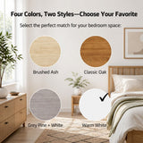 HYGGO Bedside Table Drawer Nightstand Warm White Triple Drawer Finger Pull Modern