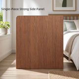 HYGGO Vintage Bedside Table Walnut Nightstand Drawer Open Shelf White Knob 48cm In Australia - Darrahopens