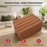 HYGGO Vintage Bedside Table Walnut Nightstand Drawer Open Shelf White Knob 48cm In Australia - Darrahopens