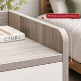 HYGGO Bedside Table Drawer Nightstand Light Gray Wood Grain Storage Tray White 48cm In Australia - Darrahopens