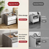 HYGGO Two-Tone Bedside Table Nightstand Light Gray White Drawers Wooden Knobs In Australia - Darrahopens