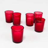 40 Pack Red Glass Votive Tealight Candle Holders House Party Cenrepiece Xmas Wedding Decor Glass Candlestick Party Decorations Bridal Valentines Event