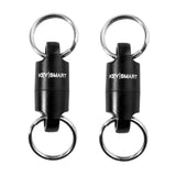 KeySmart MagConnect - Magnetic Keychain For Quick, Secure Key Attachment - Black - 2 Pack