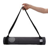 Mandala Yoga Mat Premium Bundle, Includes Yoga Mat 188cm H x 61cm W, Yoga Strap & Steel Hydration Bottle - Black In Australia - Darrahopens