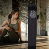 Mandala Yoga Mat Premium Bundle, Includes Yoga Mat 188cm H x 61cm W, Yoga Strap & Steel Hydration Bottle - Black