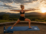 Mandala Yoga Mat Premium Bundle, Includes Yoga Mat 188cm H x 61cm W, Yoga Strap & Steel Hydration Bottle - Midnight Blue In Australia - Darrahopens