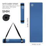 Mandala Yoga Mat Premium Bundle, Includes Yoga Mat 188cm H x 61cm W, Yoga Strap & Steel Hydration Bottle - Midnight Blue In Australia - Darrahopens