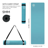 Mandala Yoga Mat Premium Bundle, Includes Yoga Mat 188cm H x 61cm W, Yoga Strap & Steel Hydration Bottle - Teal In Australia - Darrahopens
