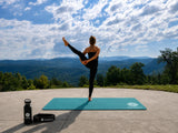 Mandala Yoga Mat Premium Bundle, Includes Yoga Mat 188cm H x 61cm W, Yoga Strap & Steel Hydration Bottle - Teal