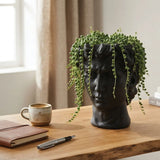 Urban Attitude David Head Planter - Matte Black In Australia - Darrahopens