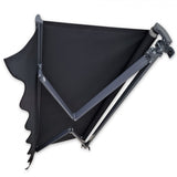 2.92m Black Fabric/Dark Grey Frame Manual Retractable Folding Arm Awning