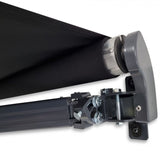 2.92m Black Fabric/Dark Grey Frame Manual Retractable Folding Arm Awning