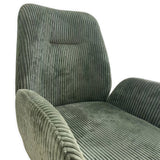 Dining Chair Linen Fabric Upholstered Seat Powder Coated Iron Legs