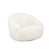 Arm Chair Beige Fabric 360 Degree Swivel