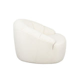 Arm Chair Beige Fabric 360 Degree Swivel