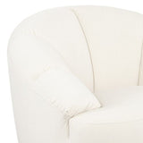Arm Chair Beige Fabric 360 Degree Swivel