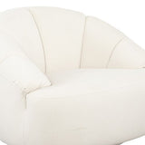 Arm Chair Beige Fabric 360 Degree Swivel