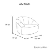 Arm Chair Beige Fabric 360 Degree Swivel